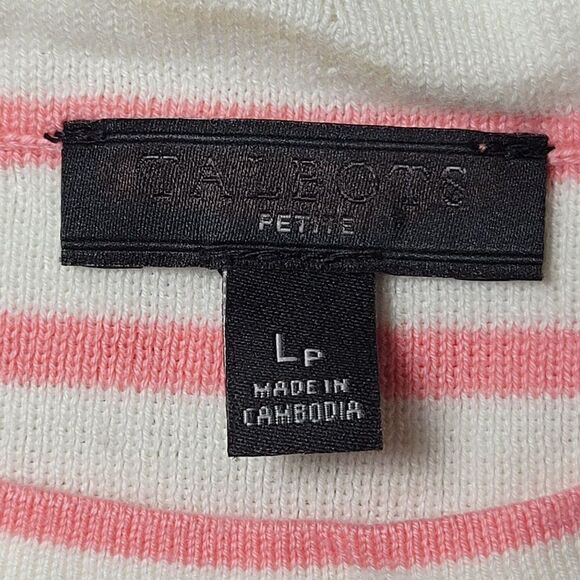 NWOT Talbots Stripe Short Sleeve Knit Top Sz LP - Picture 4 of 6